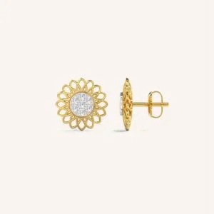 Kisna Real Diamond Jewellery Gold Diamond Earring
