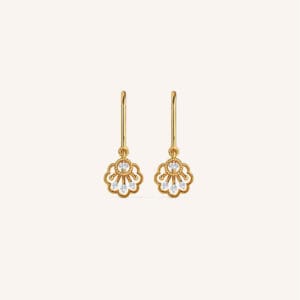 Flower Evil Eye Diamond Chain Earring