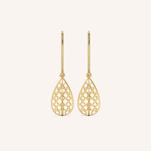 Caratglitz Designer Gold And Diamond Earring