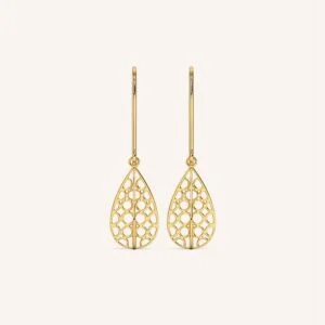 Caratglitz Designer Gold And Diamond Earring