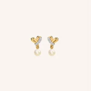 Sterling Silver Golden Love In Nature Earring