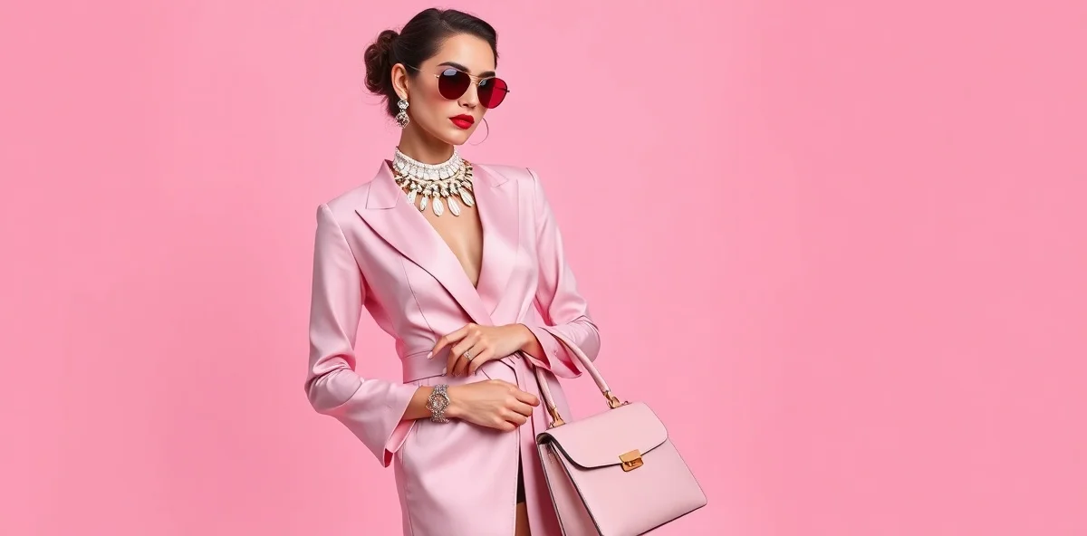 Elegant fashion model with bag and sunglasses